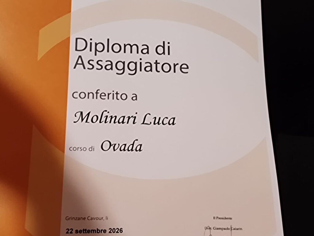 DIPLOMI DI ASSAGGIATORE ONAF AD OVADA